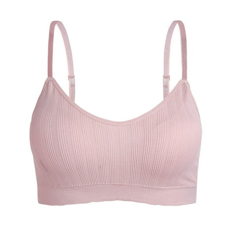 

Bras For Women Casual Underwireless Gathering Soild Color Underwear Base Wrap Sports Bra Vest