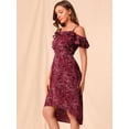 thumbnail image 4 of INSPIRE CHIC Women's Spaghatti Straps Ruffled a-Line Midi Floral Dress, 4 of 6