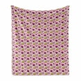 thumbnail image 1 of Hearts Soft Flannel Fleece Throw Blanket, Hearts in Pastel Tones Love Theme Romance Relationship, Cozy Plush for Indoor and Outdoor Use, 50" x 60", Dark Magenta Purple, by Ambesonne, 1 of 6
