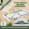 thumbnail image 3 of CAPHAUS 47.2 In Folding Table, Utility Craft Table w/ Carrying Handle, Heavy Duty Portable Fold Up Table, Outdoor and Indoor, Adjustable Height Plastic Table for Camping, Picnic, Office, Home, White, 3 of 9