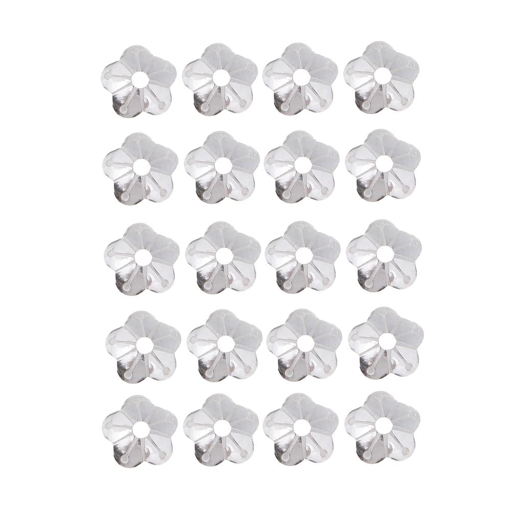 GUOOL 2x20 Pieces 925 Sterling beads of flower Caps Jewelry Making Findings 4mm Silver