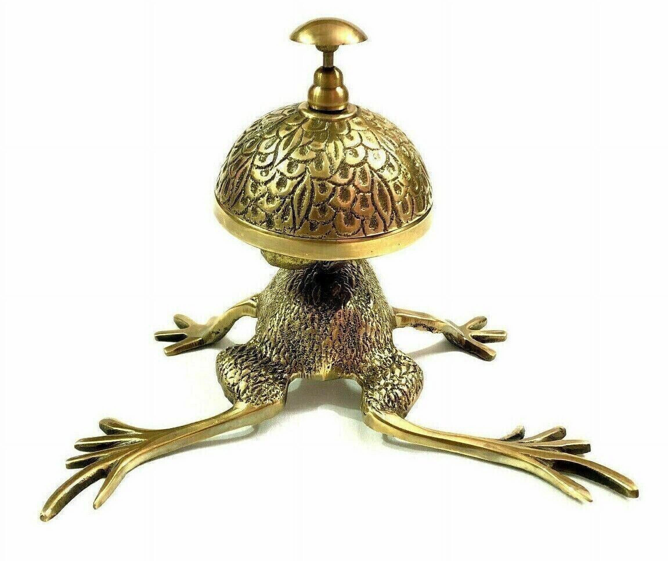 Antique Brass Frog Bell Hotel Counter Reception Desk Bell Decor Nautical Gift