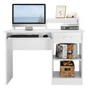 Ktaxon Computer Desk Home Office Workstation Laptop Table Drawer Shelf Furniture White
