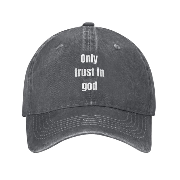 Only Trust In God Baseball Cap Vintage Soft Washed Denim,Golf Dad Hat Adjustable Trucker Hats for Men Women Unisex Adult,Deep Heather