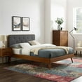 thumbnail image 2 of Platform Bed Frame, Full Size, Wood, Brown Walnut Grey Gray, Modern Contemporary Urban Design, Bedroom Master Guest Suite, 2 of 10