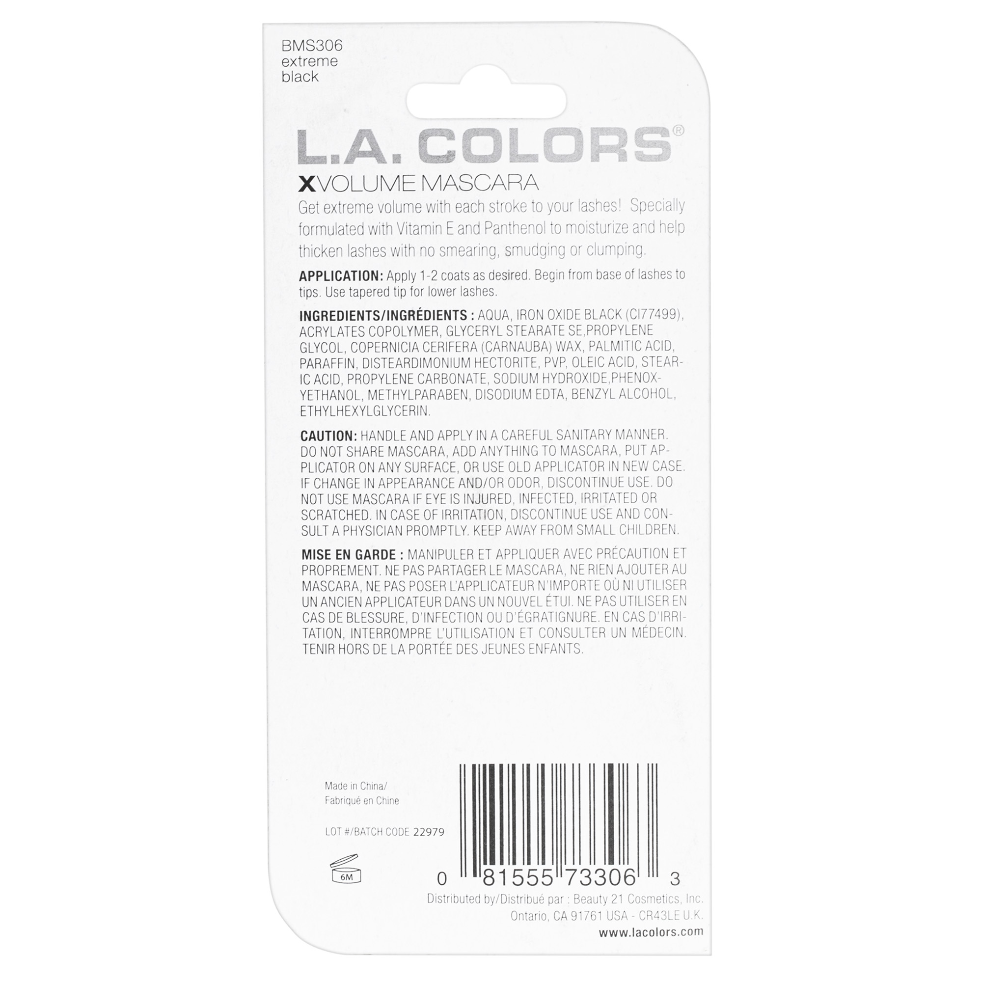 L.A. COLORS, Mascara, 0.43 fl oz, Dramatic Volume Lash Defining