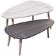 thumbnail image 4 of Juego de 2 Mesas de Centro Modernas de MDF, Mesas de Centro Anidadas Ovaladas, Modernas, Mesa Auxiliar de Oficina para Sala de Estar, Minimalista, Resistente, Patas de Haya, Blanco + Gris esquí esquí Gafas de esquí, 4 of 5