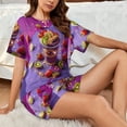 thumbnail image 4 of Fotbe Fruit Parfait Colorful Print Pajama Set for Women 2 Piece Loungewear Short Sleeve Tops and Shorts Set Soft Sleepwear-Large, 4 of 7
