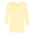 thumbnail image 5 of Tshirt Women Women's Plus-size Model O-neck 3/4 Sleeve Solid Color Top, 5 of 6