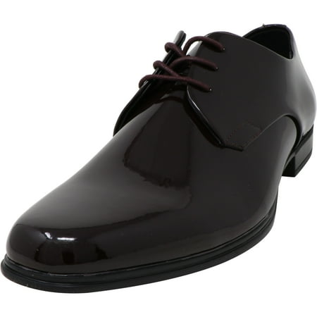 Calvin Klein Men's Dillinger Patent Leather Mahogany Ankle-High Oxford - 8M
