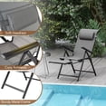 thumbnail image 4 of Gymax Chaises de Patio Pliantes Ensemble de 2 Chaises Longues avec Dossiers Réglables à 10 Niveaux, 4 of 9
