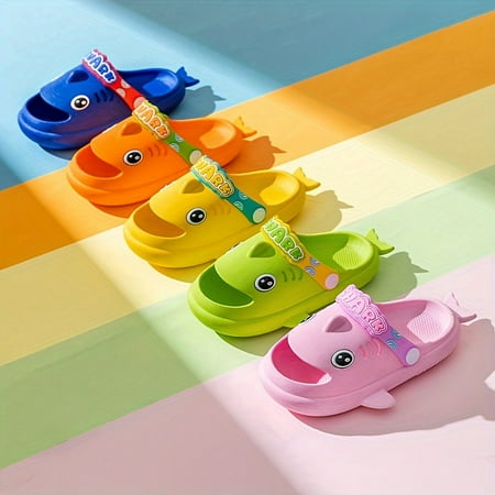 

Cute Cartoon Shark Sandals for Boys - Breathable Quick Drying Non-slip Clogs for Indoor Outdoor Beach - All Seasons