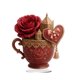 thumbnail image 4 of Regalo romántico de adorno de taza de té | Decoración acrílica en forma de corazón 15cm | Juego de tazas de té con temática de amor, platillo a juego, cuchara para remover | Acabado brillante, 4 of 4