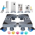 thumbnail image 1 of GALASALA Base para Lavadora con Ruedas, Base para Refrigerador con Varillas Dobles(41-62cm) Ajustables, Soporte para Lavadora con 8 Patas Fuerte(9-12cm) y 4 Ruedas Doble, para Lavadora y Secadora, 1 of 7
