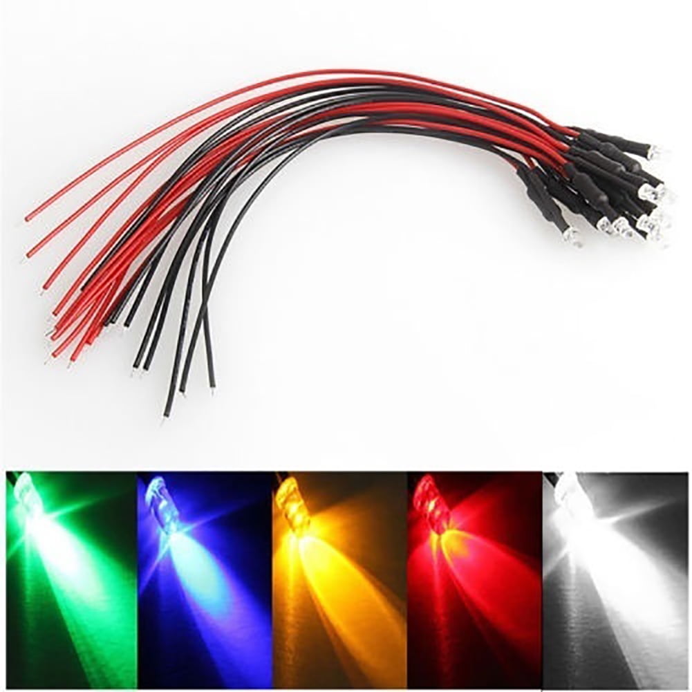 3mm Red Diffused 9V 12V DC Pre-Wired LED Leds Light 18CM Free Shipping 100pcs 
