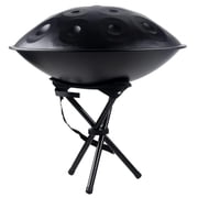 Latourreg 440HZ Tambourine drum in 22inch D Minor 12Notes Steel Tongue Hand Pan Drum instrument with Soft Hand Pan Bag, hand pan Mallet,Hand pan Stand,Dust-free
