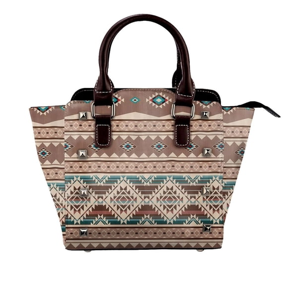 Southwest Native Aztec Rivet Fashion One-Shoulder Women's Handbag Tote Bag