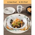 thumbnail image 3 of 15 Inch Round Placemats Set of 4, Fall Non Slip Heat Insulation PP Table Mats, Orange Pumpkins Thanksgiving Eucalyptus Leaf Washable Place Mats for Kitchen Dining Party Table Decor, 3 of 7
