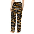 thumbnail image 3 of Naloa Yellow Excavator Print Women’s Ultra-Soft Comfy Pajama Lounge Pants with Pockets & Drawstring, 3 of 8