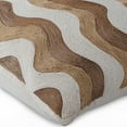thumbnail image 2 of Throw Pillow Cover, Beige Zippered Pillow Covers 16x16 inch (40x40 cm), Silk Throw Pillows For Couch, Abstract, Jute, Pearl, Waves Pattern, Swirls, Beaded - Jute & Pearl Waves, 2 of 3