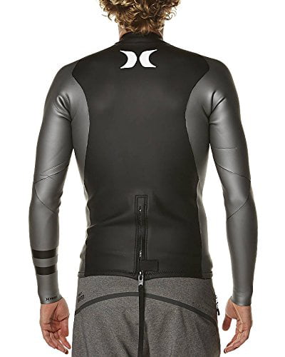 Men’s Hurley Freedom 202 2mm Surf Jacket Wetsuit Top Small Grey/Black 
