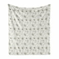 thumbnail image 1 of Flower Soft Flannel Fleece Throw Blanket, Autumn Season Hellebore Flowers Ornamental Composition of Botany Garden, Cozy Plush for Indoor and Outdoor Use, 60" x 80", Dark Green and Ivory, by Ambesonne, 1 of 6