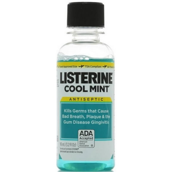 Listerine Antiseptic Mouthwash, Cool Mint 3.2 oz (Pack of 4)