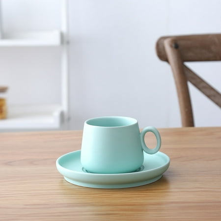 

Coffee Cups with Tray Porcelain Tea Matte Ceramic Saucers Mug Macaron Home Supplies New.