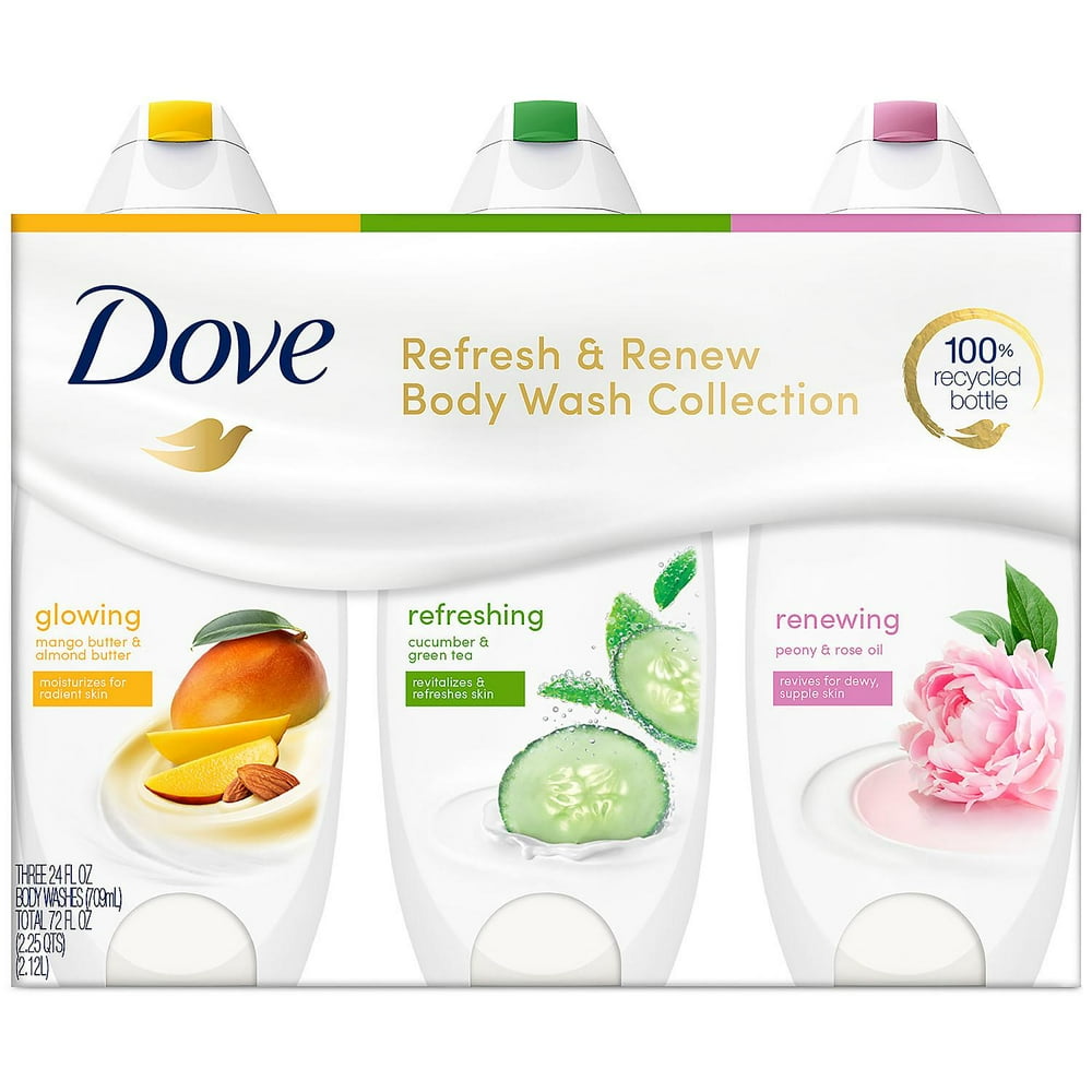 Dove Refresh & Renew Body Wash Collection (24 Ounce, 3 Pack) Walmart