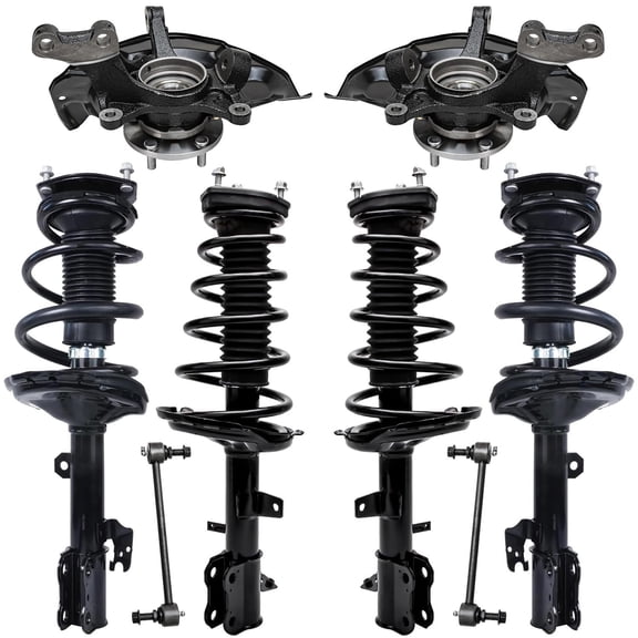 Detroit Axle - AWD Steering Knuckles Kit for 2004-2006 Lexus RX330, 2007 RX350, 2006-2007 RX400h, Front Steering Knuckles & Wheel Bearing Hubs Sway Bars Front Rear Struts & Coil Spring Replacement