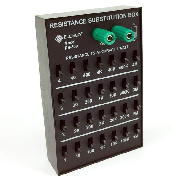 Elenco Boîte de Restitution de Résistance / Gamme de Résistance de 1Ω à 11, 111, 110MΩ / Précision de 1 %: 1Ω-40kΩ- 1 Watt/ 100kΩ- 4MΩ- 1/2 Watt