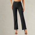 thumbnail image 6 of MVRLSH Womens Yoga Pants Soft Petite Size Button Stretch Pull On Lightweight Work Dress Slacks With Storage Pockets Leggings for Women Running Gym and Workout Black - XL, 6 of 7