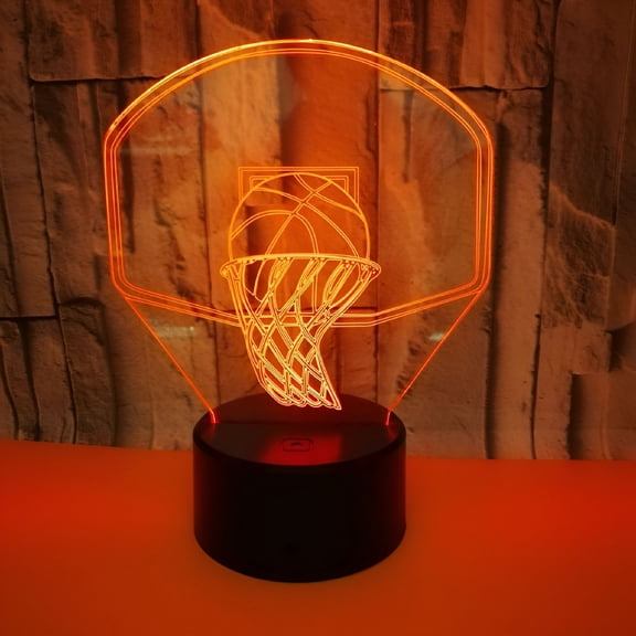 HIBIBUD 3D Lamp Visual Light Basketball Style Touch Control Colorful Night Light Decorative Lamp for Home Office No Battery Included