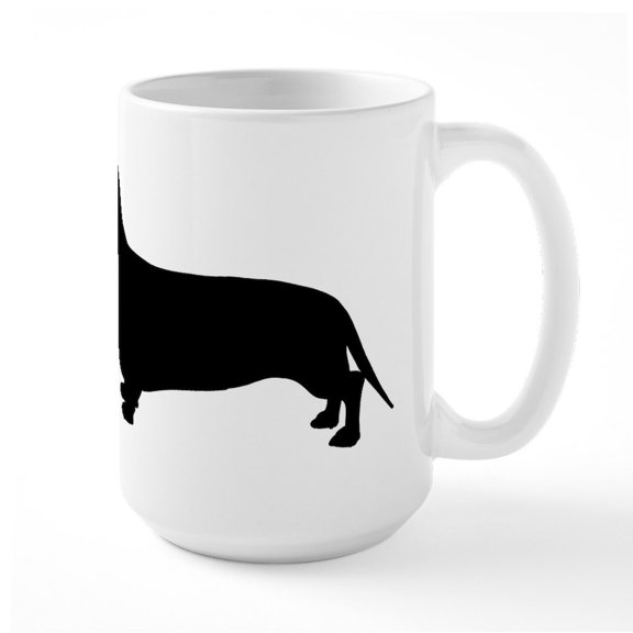 CafePress - Dachshund Silhouette - 15 oz Ceramic Large White Novelty Mug