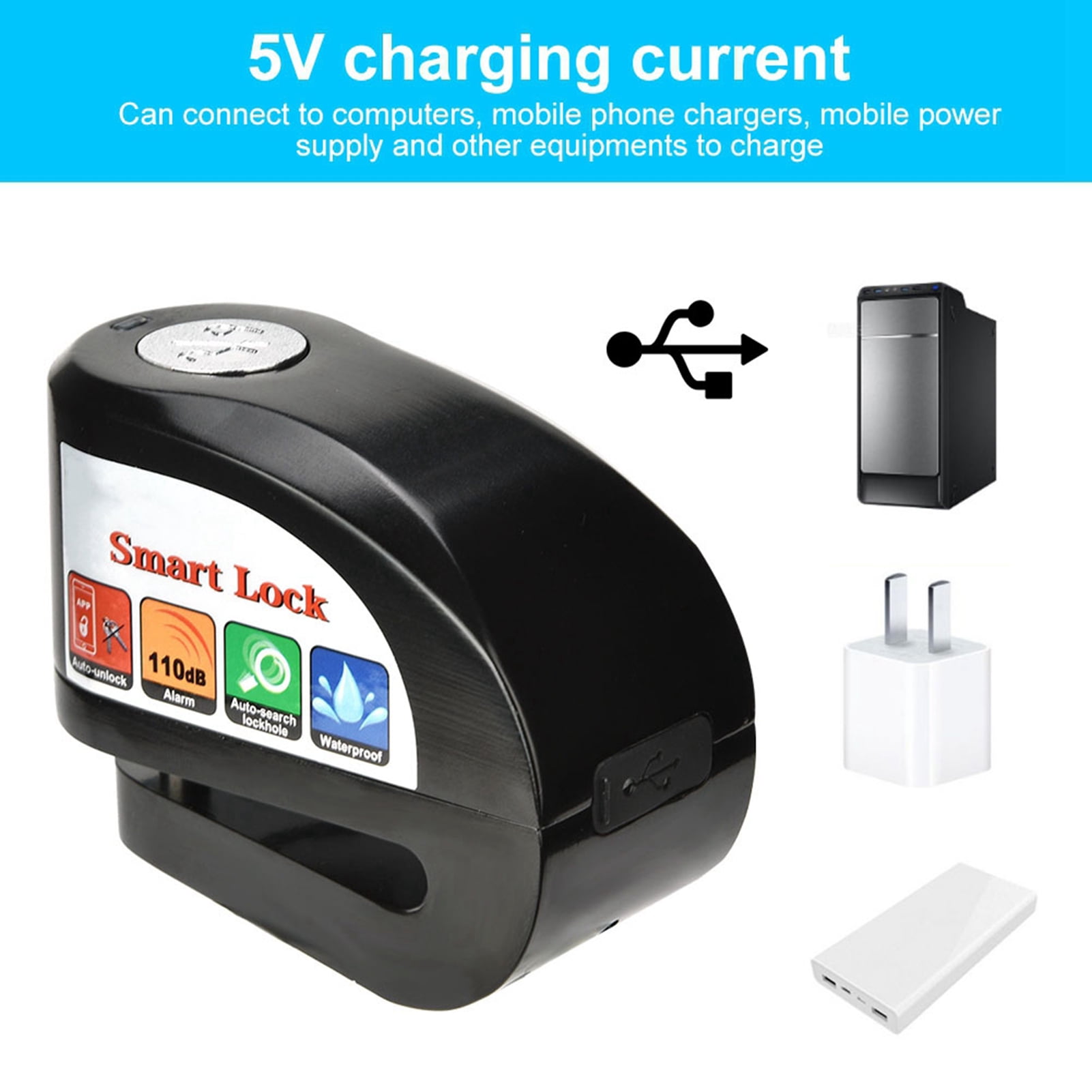 Riousery Y801 Smart Bluetooth Motorcycle and Bicycle Disc Brake Lock, Keyless Anti-Theft App Control [cite: 6]