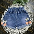 thumbnail image 2 of LNWUY Children's Fashion Versatile Jeans Shorts Girls Summer Cute Bow Tie Jeans Casual Outerwear Pants Denim Shorts Blue 4 Years, 2 of 4