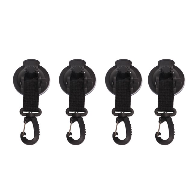 Camping Suction Cup, Portable High Strength Black 4Pcs Suction Cups Anchor Easy To Install for Camping