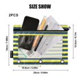 thumbnail image 3 of Dailycode 2 Pack Pencil Pouch for 3 Ring Binder Smooth Zipper Folders with Pockets Clear Window Pencil Case, Navy Yellow Stripe, 3 of 5