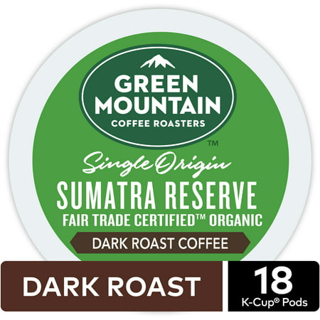 Green Mountain Coffee Sumatran Reserve, Keurig K-Cup Pod, Dark Roast, 18