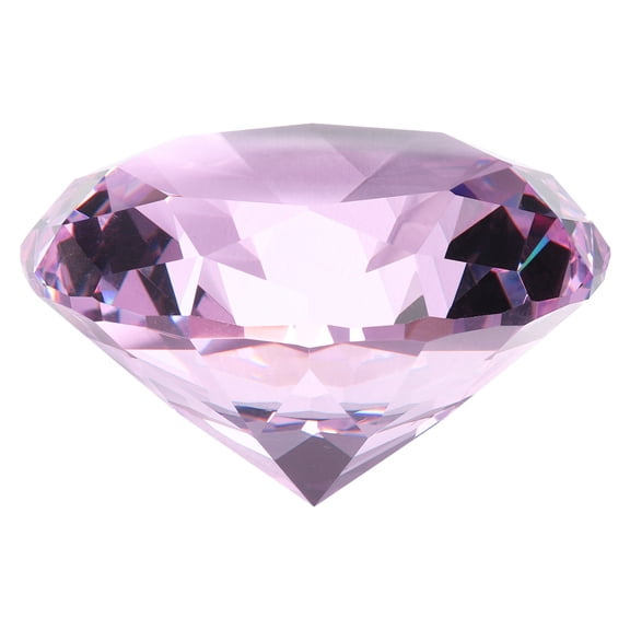 Clear Crystal Diamond Paperweight, 60mm(2.4") Artificial Diamond for Birthday Gift Parties Wedding (Purple)