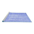 thumbnail image 2 of Ahgly Company Machine Washable Indoor Round Abstract Blue Contemporary Area Rugs, 3' Round, 2 of 4