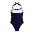 thumbnail image 6 of Guluxicc Women One Piece Tummy Control Swimsuit Halter Scallop Trim Bathing Suits 1 Piece Vintage Ruched Slimming Swimwear, 6 of 8