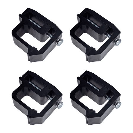 Black Truck Cap Mounting Clamp for Camper Shell Topper Ladder Rack Canopy | Fit for Chevrolet Silverado GMC Sierra Ram 1500 2500 3500 Dodge Dakota, Ford F150 F250, Nissan Titan, Toyota Tundra (4 PCS)