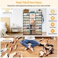 thumbnail image 6 of Shoe Rack Organizer for Entryway Closet, TeqHome 9 Tiers Metal Shoe Storage Shelf for 50-55 Pairs Shoe, Free Standing Large Shoe Stand with 2 Hooks for Bedroom Cloakroom Hallway, 6 of 11