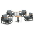 thumbnail image 5 of Opohoro 6-Pieces Outdoor Conversation Set with Swivel Rocker Chairs and Side Tables for Garden Backyard, Black, 5 of 11