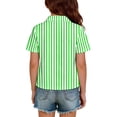 thumbnail image 6 of Boys Girls Short Sleeve Polo Shirt Cute Summer T-Shirts Striped Polo Shirts Green 160, 6 of 6