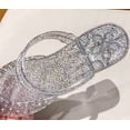 thumbnail image 5 of oqasdz Women's Slippers Summer On Sandals with Pointed Toe Mid Heel Hollow Toe Wrap Stylish Jelly Summer Casual Wear,Black, 5 of 7