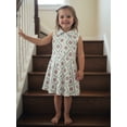 thumbnail image 6 of BemeyourBBs Little Girls Dress Sleeveless Lapel Collar Baseball Bat Print Summer A Line Tank Dress, 6 of 9