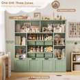 thumbnail image 4 of Hiphuta Large 4 Tier Kids Bookcase, Wood Toy Organizer of 6 Boxes & 4 Removable Drawers, Bookshelf for Kids Room Classroom, Green+Green Boxs, 4 of 7