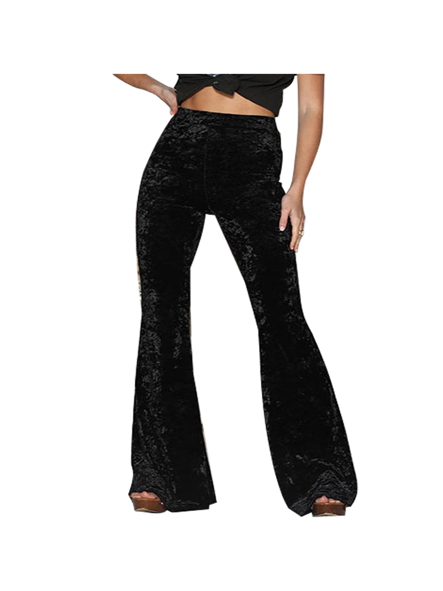 crushed velvet bell bottoms
